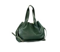 LEATHER TOTE BAG/Green leather shoulder bag/Oversize bag/Bags