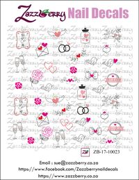 Sketched Wedding Elements Nail Decals, R40.00