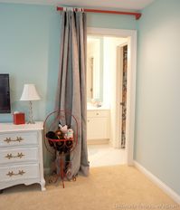 Gray curtains with blue/teal walls (Galt Blue by Benjamin Moore)