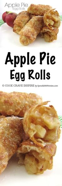 Apple Pie Egg Rolls!! If you like the OLD McDonald's apple pies (the fried ones!) you will LOVE these! Crispy shells with a warm apple pie filling.