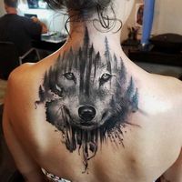 Amazing Wolf & Tree Tattoo by Jak Connolly at Equilattera in Miami - Imgur