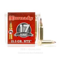 Hornady 17 HMR Ammo - 50 Rounds of 15.5 Grain Polymer Tipped Ammunition #17HMR #17HMRAmmo #Hornady #HornadyAmmo #Hornady17HMR #PolymerTip #NTX