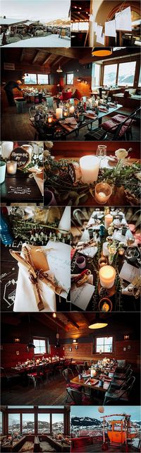 Vintage ski themed decor inside the Ganslern Alm for Emily & Johan's Kitzbühel wedding by Wild Connections Photography