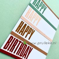De inspiratiekaart voor deze week is een heel eenvoudig modelletje. In de woorden worden de verschillende kleuren vertegenwoordigd. Door deze met de strookjes kaartkarton te breken kun je de ruimte net wat verder verdelen. #prulleke #prullekekleurencombinatie #biggestwishstampset #strookjescardstock #stampinup #stampinupnederland #stampinupdemonstratrice #kleurencombinatie