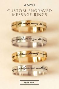 Best selling personalized engravable rings for women. Add your own message for a unique gift. Made in NYC. Free US shipping over $40+