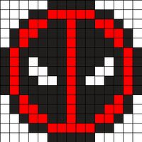 Mini Deadpool Logo Perler Bead Pattern | Bead Sprites | Characters Fuse Bead Patterns