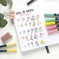 This cute flora drawing tutorial is created by artist @planwithady on IG. ✏Stationery weekly sale🔥 like brush pens, marking pens🖍 and pencil cases👝 for just fraction of price🛒💨🏃♀️. Visit ALotMall.com👇. Tags: #bujodraw #bujoflower #bujotutorial #bujodoodle #doodletutorial #alotmall