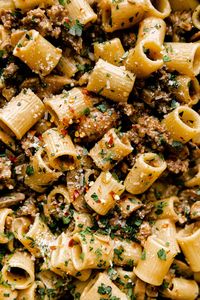 Creamy Marsala Pasta with Spicy Italian Sausage & Mushrooms | PWWB