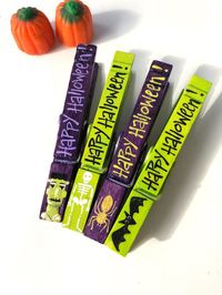 HALLOWEEN PAINTED CLOTHESPIN magnet Happy Halloween Frankenstein gold spider Halloween gift skeleton