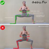 Jacquelyn || @getstretchyさんはInstagramを利用しています:「HOW TO DO Goddess Pose 🌟or Utkata Konasana 🕉 meaning Fierce Angle Pose! It's one of my favorite poses because I feel so fierce and strong…」