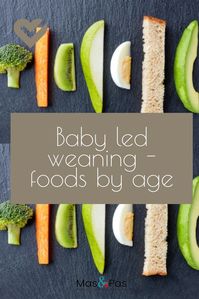 A huge list of what finger foods to give your baby when, according to their age. An essential guide for parents #BLW #babyledweaning #weaning #fingerfoods #firstfingerfoods #startingsolids #babyfood #weaningfoodsforbaby