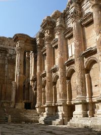 The ruins of the Roman Temple of Bacchus at Baalbek, Lebanon.