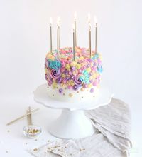 Pastel Rainbow Birthday Cake Tutorial - Sugar & Sparrow #birthdaycake #cakedecorating #wiltoncakes #sugarandsparrow #pastel