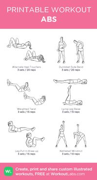 ABS: my custom printable workout by @WorkoutLabs #workoutlabs #customworkout