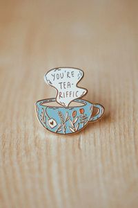 Teariffic Enamel Pin | Hard Enamel, Enamel Pin, Lapel Pin, Flair, Tea Gifts, Gifts for tea lover