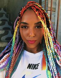 Rainbow colored braids