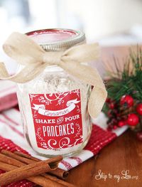 Cinnamon Shake and Pour Pancake Mix is sure to be a hassle free breakfast for someone special. Mix up a few and make them pretty with these free labels.