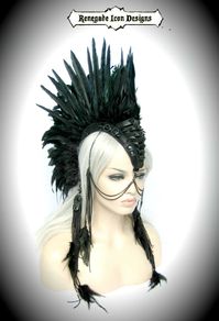 Mohawk Featherheadpieceshaman Headdresswarrior Mohawkwing - Etsy