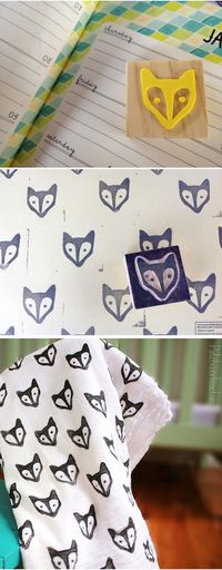 DIY fox stamp made from craft foam