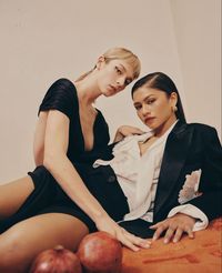 Zendaya (rue) and Hunter Schafer (jules) in euphoria for the cut magazine march 2022