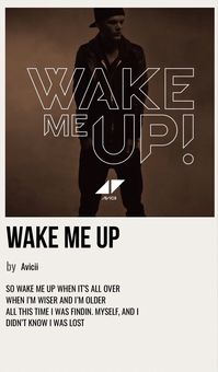 minimal poster of the song wake me up by avicii