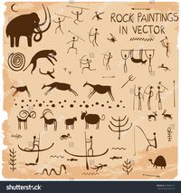 Set of rock paintings in vector. #Ad , #Affiliate, #rock#Set#vector#paintings