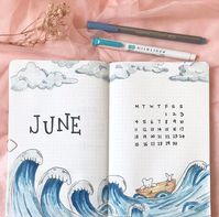 Bullet Journal Monthly Cover Ideas Riding The Waves