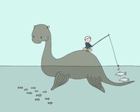 Children Art -- Loch Ness Monster -- Nessie and Me -- by Sweet Melody Designs