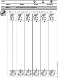 Horizontal - Vertical -Tracer des lignes - Graphisme – Maternelle – Petite section – Moyenne section - Cycle 1 - Pass Education