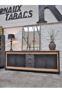 Belle enfilade d'atelier, type meuble d'atelier, loft, mobilier industriel