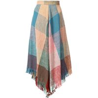 Chloé checked fringe skirt ($1,855) ❤️ liked on Polyvore featuring skirts, multicolour, long boho skirts, long bohemian skirt, long skirts, long colorful skirts and multi color maxi skirt