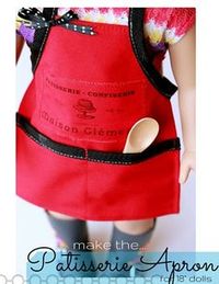 Sew an apron for your American Girl doll! Sewing pattern and tutorial to make the Patisserie Apron for 18 inch dolls. Celebrating Grace Thomas, GOTY 2015!