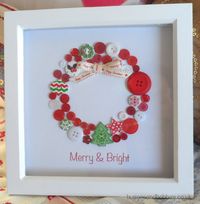 Christmas Garland Button Picture - Merry & Bright Print - Decoration Xmas Gift