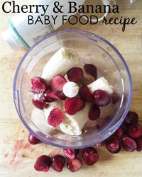 Cherry & Banana Baby Food Recipe - delish and healthy recipe from @sagespoonfuls!