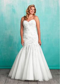 Brilliant Tulle Sweetheart Neckline Mermaid Plus Size Wedding Dresses with Beaded Embroidery