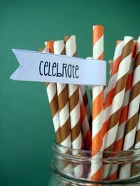 12 Gorgeous Ideas for a Fall Baby Shower: These paper straws with DIY banners are so cute.