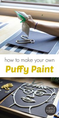 Try with snowflakes - How to make DIY puffy paint for kids with a simple recipe, a step-by-step tutorial, and photos. Homemade puffy paint is easy to make and lots of fun!