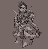 Doodled a person. I shall name her Swords McDoodle.
