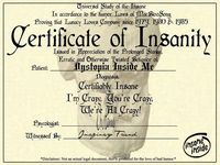 Certificate of Insanity...