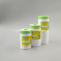 Sanian Masker Tape with Masking Tape-Clings to Most Surfaces, Expediting Application Time, Use to Protect Surfaces From Paint D Type : Masking Film Tape. Material : PE. Usage : Office, School, Decoration. Usage : Office, School, Decoration, Painting. Adhesive : Acrylic. Waterproof : Waterproof. Temperature- Resistance : Normal Temperature. Color : Transparent. Thickness : 8u to 30u. Process : Self-Adhesive. Tape Color : Orange. Film Color : Transparent. Application : Building Renovation and Hous