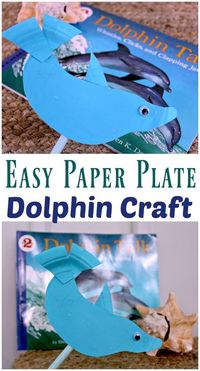 Easy and fun paper plate dolphin craft that goes perfect when learning everything about dolphins. Also included is a free dolphin printable and dolphin learning resource list. #paperplatecraft #FrugalNavyWife #KidsCraft #kidcraftideas #crafting #craftsforkids #papercrafts #dolphincraft #dolphinunitstudy
