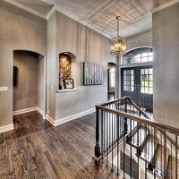Reverse Floorplan, Double Door Entry, Light Fixture, New Home, Entry Stairs, Entryway Decor