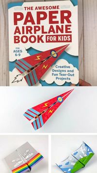 The Awesome Paper Airplane Book for Kids - 15 unique paper planes: dart, glider and stunt. Great paper book craft for kids and the entire familty to enjoy together. #paperplanesforkids #easypaperplane #paperplanebook #paperplanebookforkids