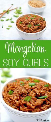 Vegan Mongolian Soy Curls |You won't miss the beef in these vegan Mongolian soy curls! | Check out the recipe or pin for later!