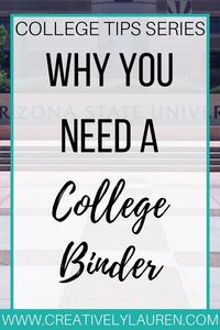It's back to school time and I wanted to share something that I think is important for college students, making a college binder. I know, another binder? Yes. You get a lot of information from your college during your time from when you begin all the way up until you leave and a college binder keeps all of that information in one place.