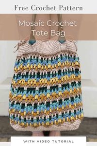 The Hayden Bag is a fabulous summer crochet tote bag pattern using overlay mosaic crochet in the round. The bag is made in one piece and uses a clever play of colour and a simple seven stitch repeat to achieve the detail. Add the side ties and straps of your choice to personalise and finish. The pattern includes a bonus section on mosaic crochet technique, how to read a mosaic crochet chart, how to adjust the size of your bag and comes with a free video tutorial too. #mosaiccrochet
