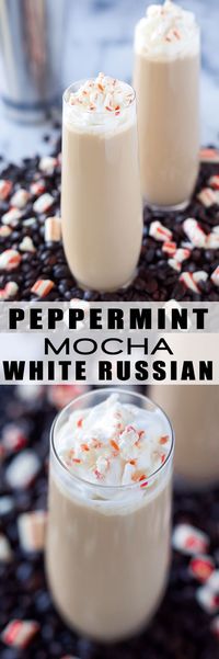 Peppermint Mocha White Russian Recipe | Holidays, Drink, Easy, Vodka, Skinny, Cocktail, Baileys