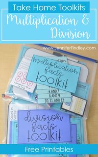 Free math facts take home kits to help your upper elementary students master their multiplication and division facts, without taking up classroom time,