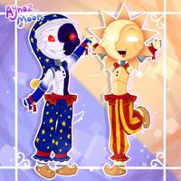 #art #sundrop #sunrise #sunnydrop #moondrop #Aynaz Moon #Aynaz_Moon #aynaz_moon #fnaf security breach #fnaf #moon #sun #sunny #style cute #💛 #💙 #💜