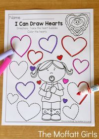 Teach number concepts, colors, shapes, letters, phonics and so much more with the February NO PREP Packet for Preschool!